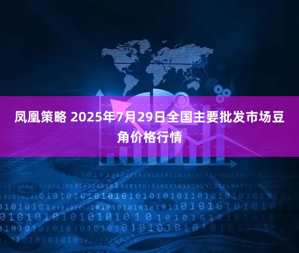 凤凰策略 2025年7月29日全国主要批发市场豆角价格行情